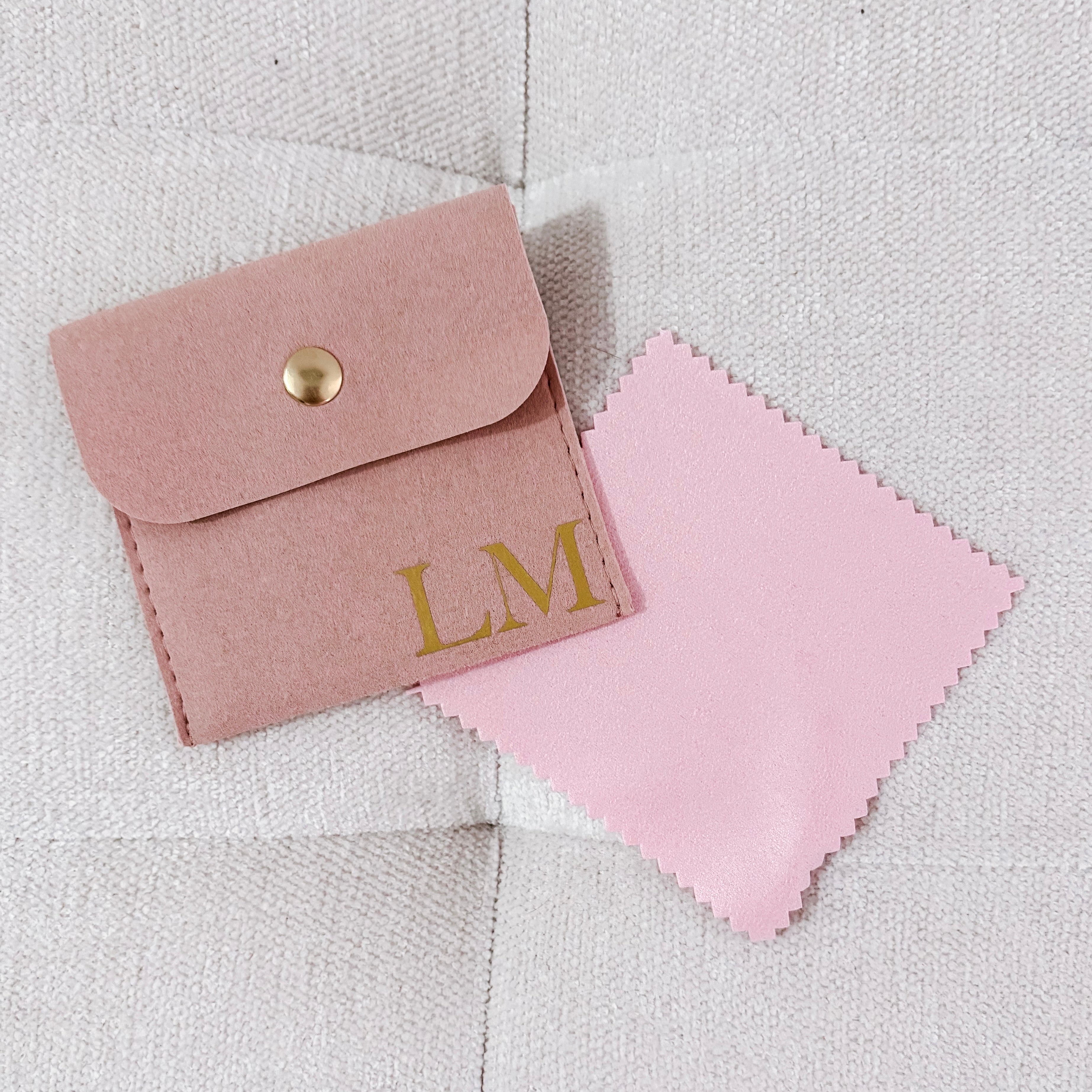 Personalised Jewellery Pouch with Polish Cloth