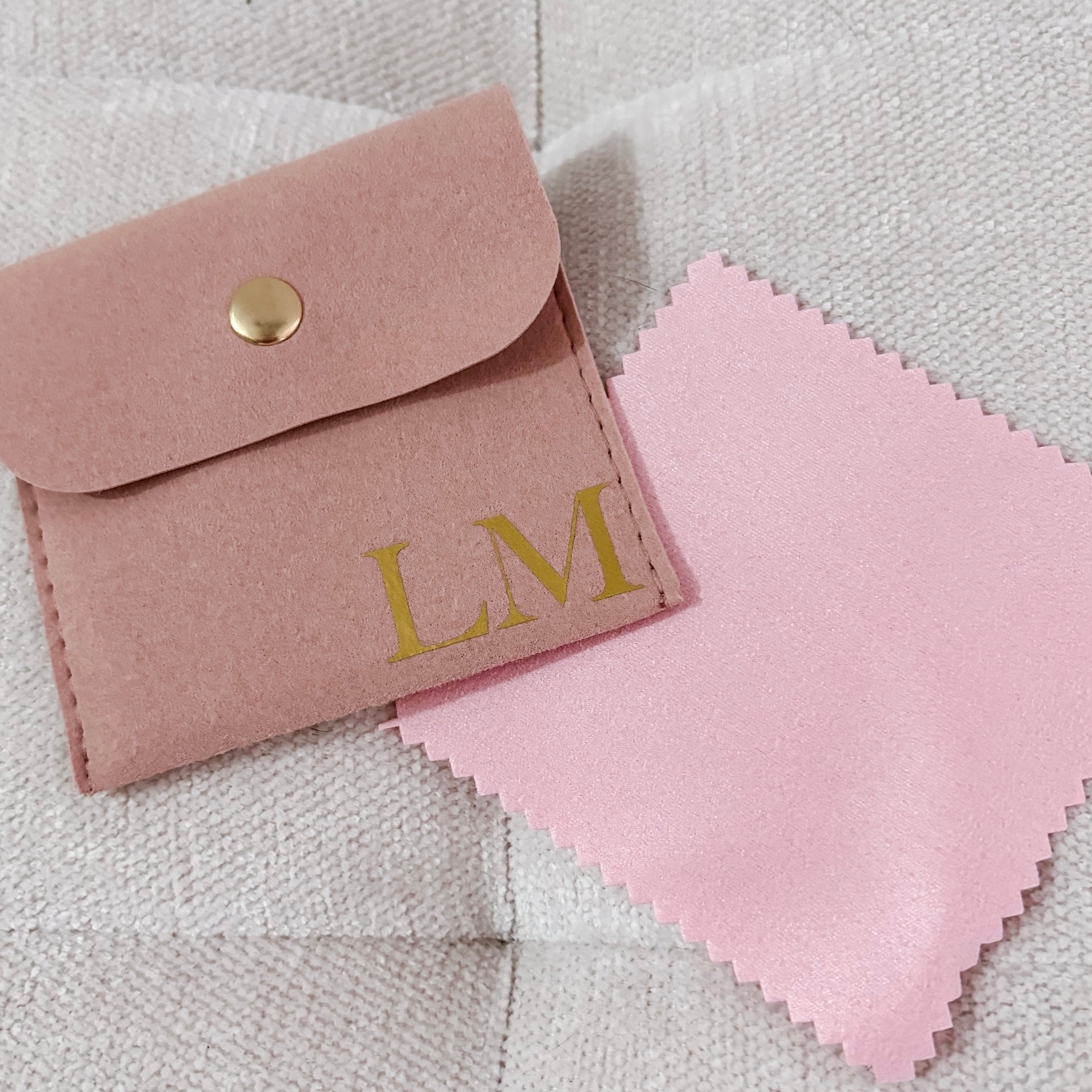 Personalised Jewellery Pouch with Polish Cloth