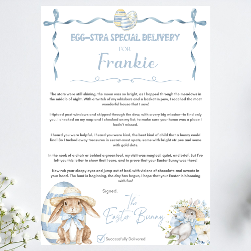 Personalised Easter Bunny Letter | Blue Theme