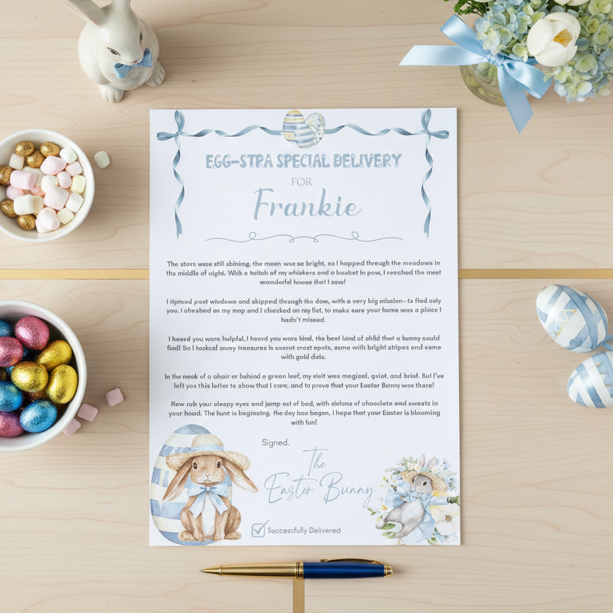 Personalised Easter Bunny Letter | Blue Theme