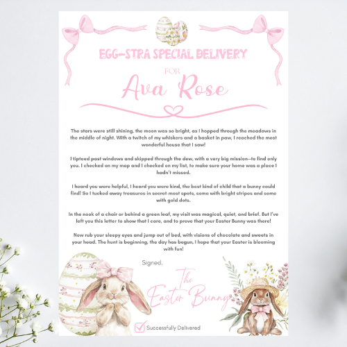 Personalised Easter Bunny Letter | Pink Theme