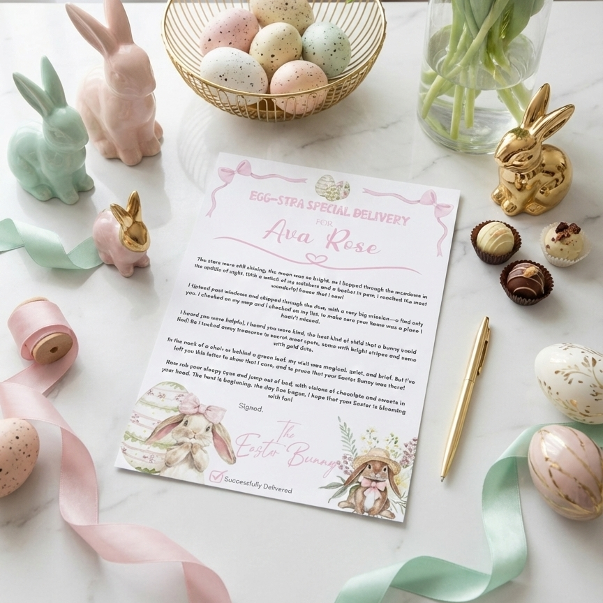 Personalised Easter Bunny Letter | Pink Theme